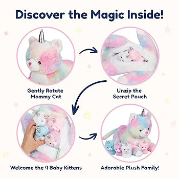 Amazon.co.jp: PixieCrush ユニコーン猫ぬいぐるみ - ママ猫